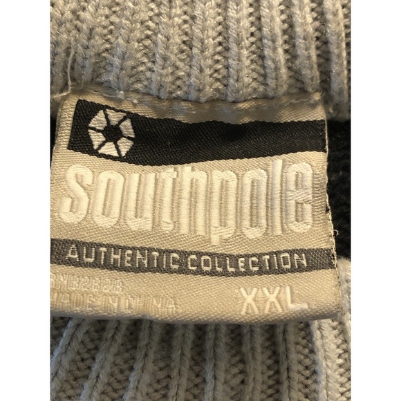 Southpole Sweater Mens 2XL Black Stripe Acrylic Spellout Casual Classic - Picture 9 of 9